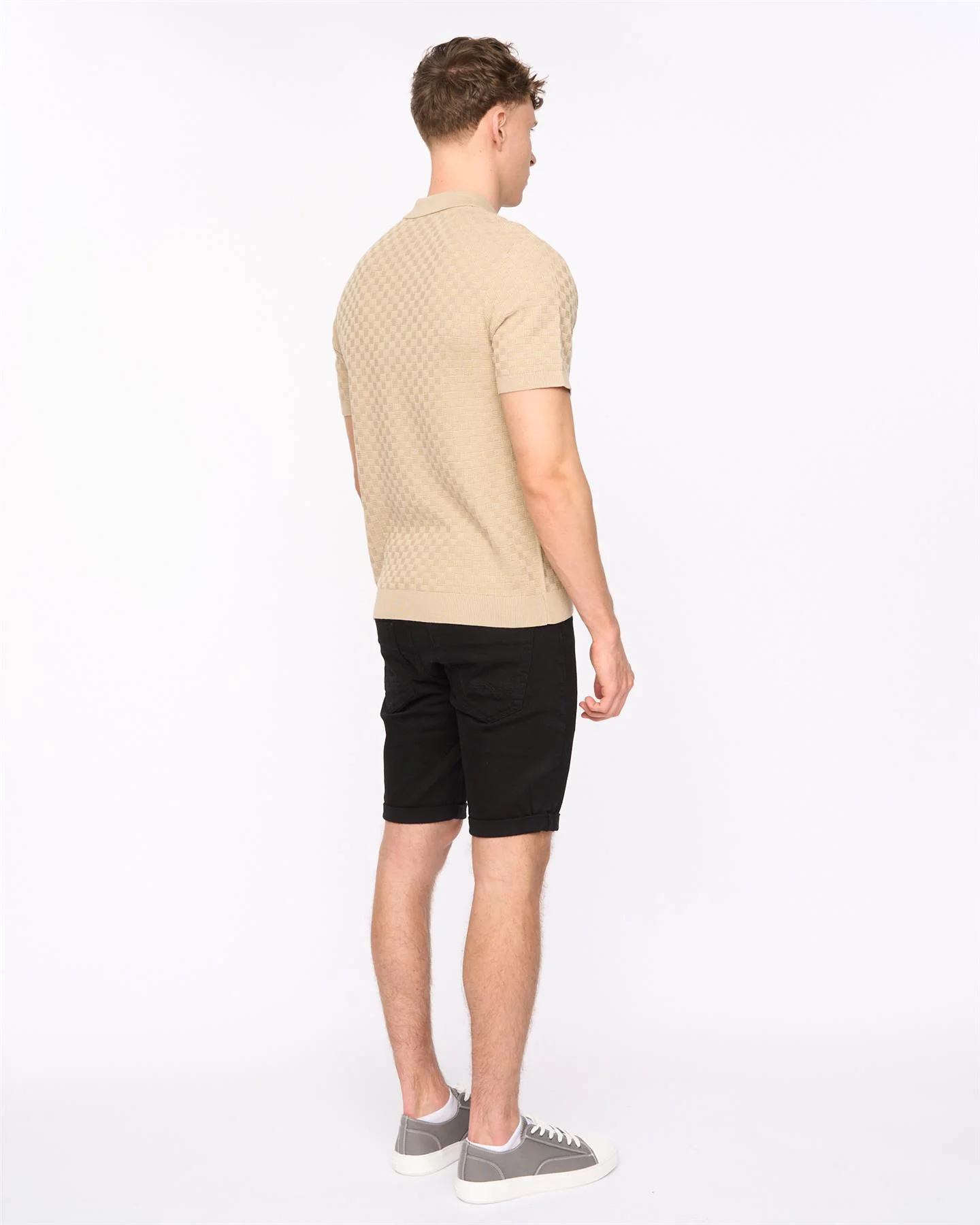 Danvers Zip Knit Polo Stone - Image 3