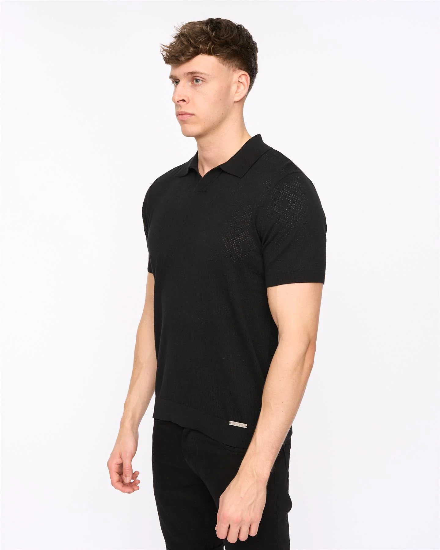 Dedham Knit Polo Black - Image 2