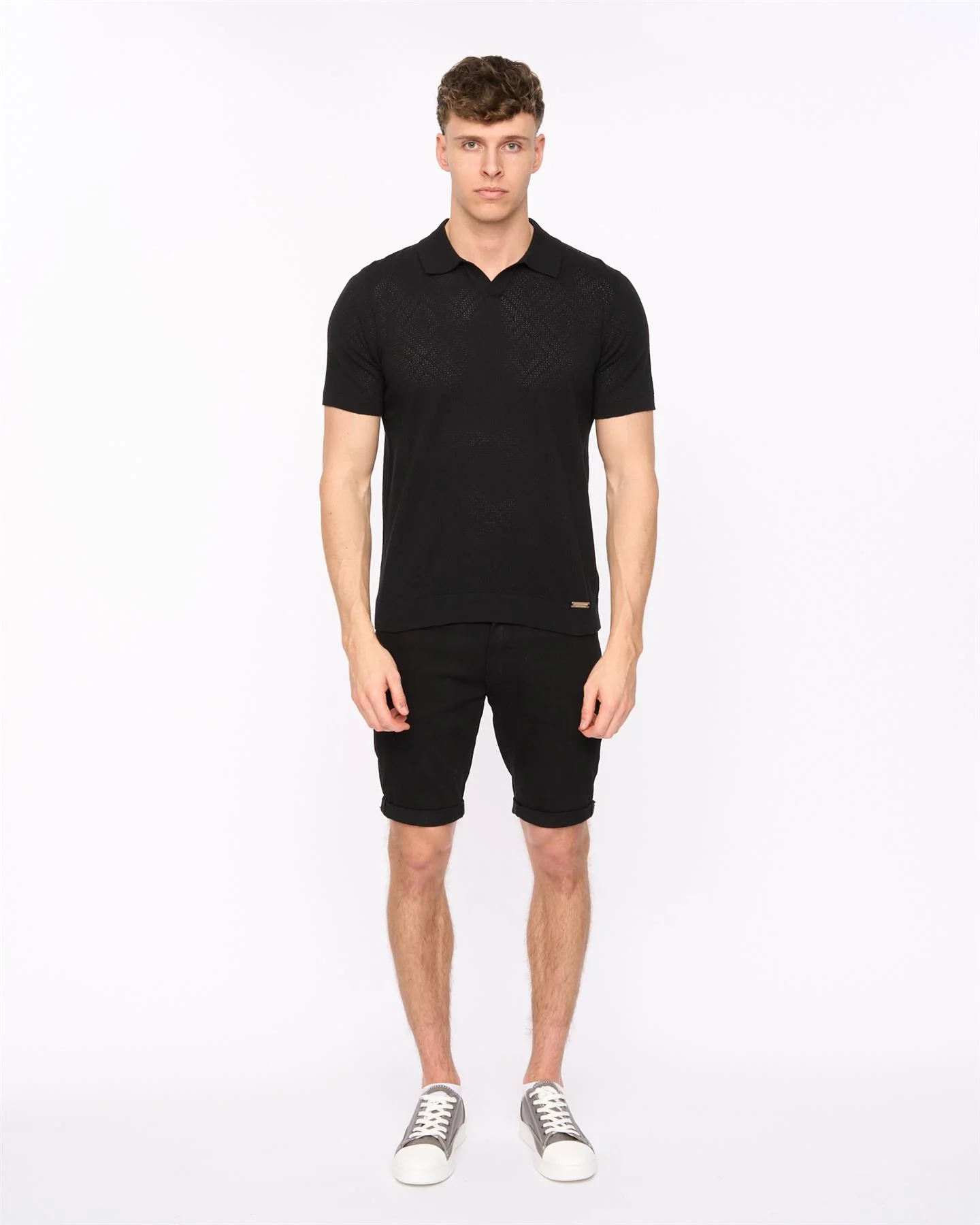 Dedham Knit Polo Black - Image 3