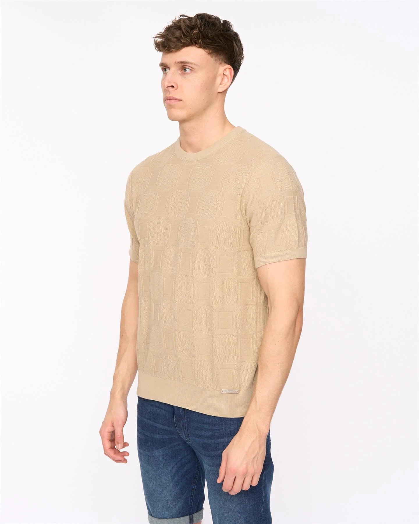 Littleton Knit T-Shirt Light Stone - Image 2