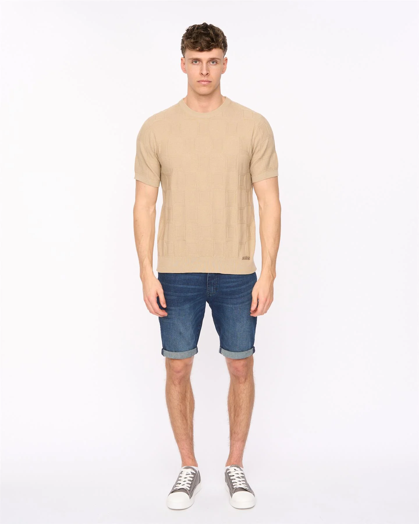 Littleton Knit T-Shirt Light Stone - Image 3