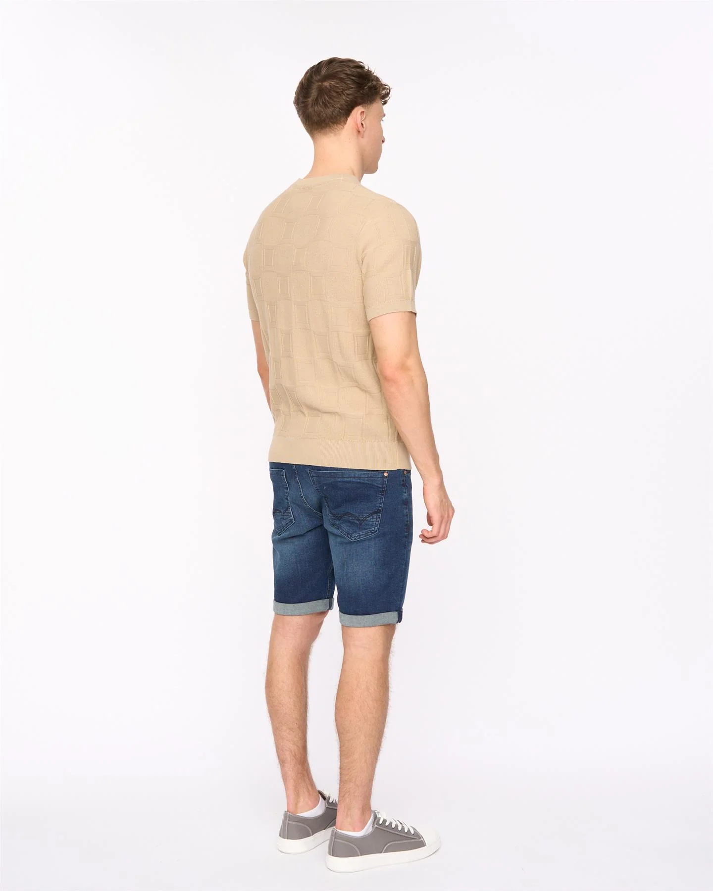 Littleton Knit T-Shirt Light Stone - Image 4