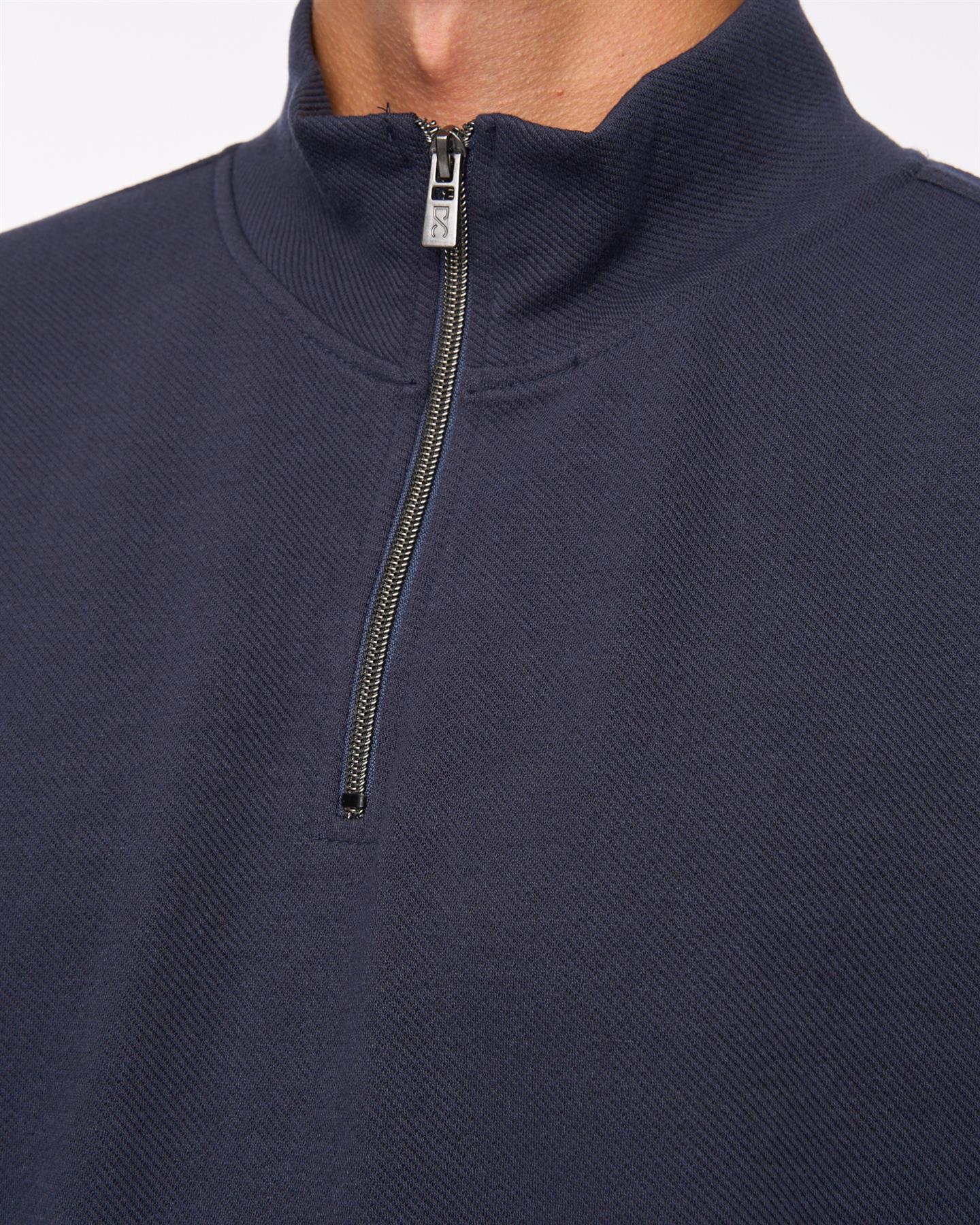 Slellmoore 1/4 Zip Hoodie Navy - Image 6