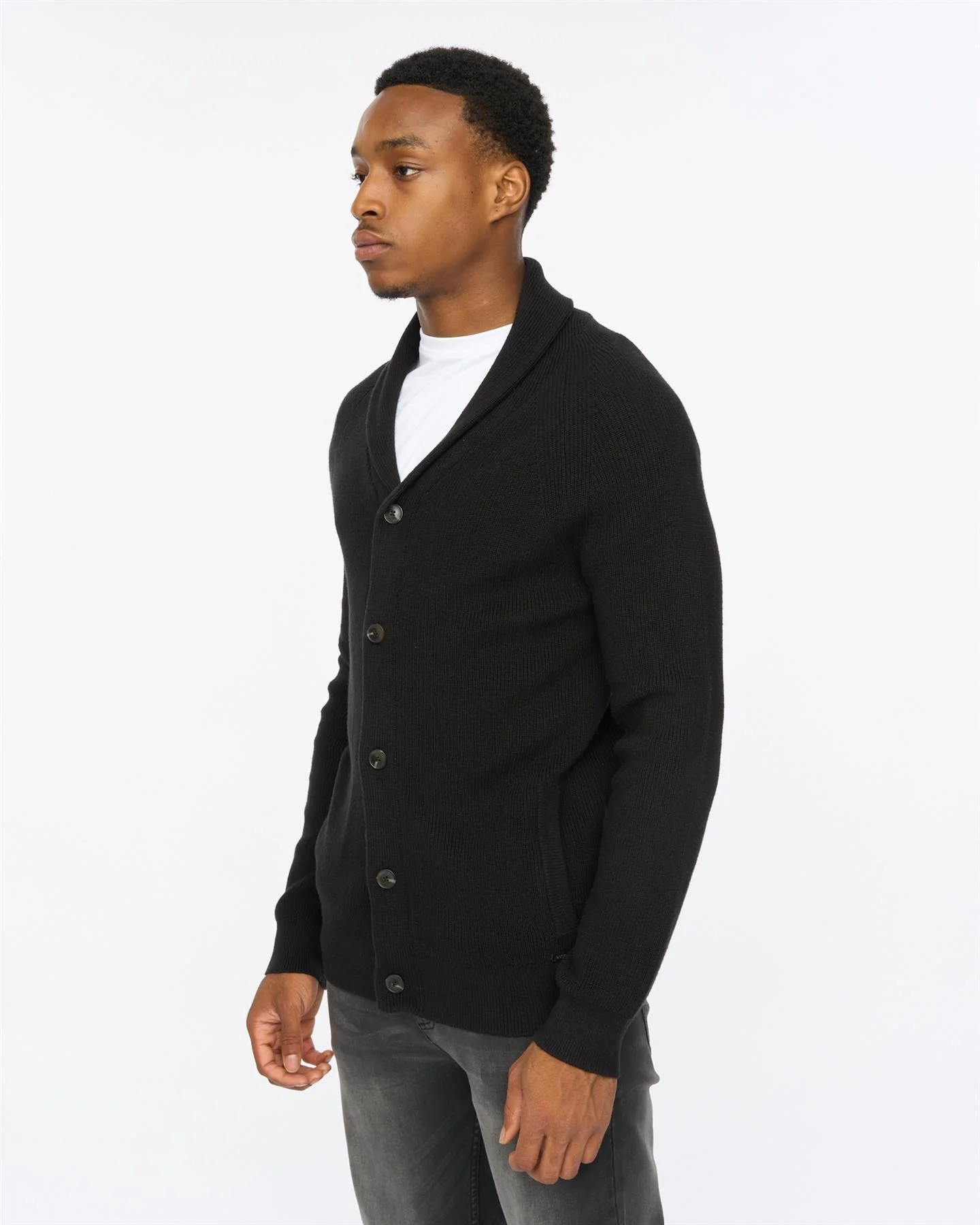 Venosa Shawl Cardigan Black - Image 2