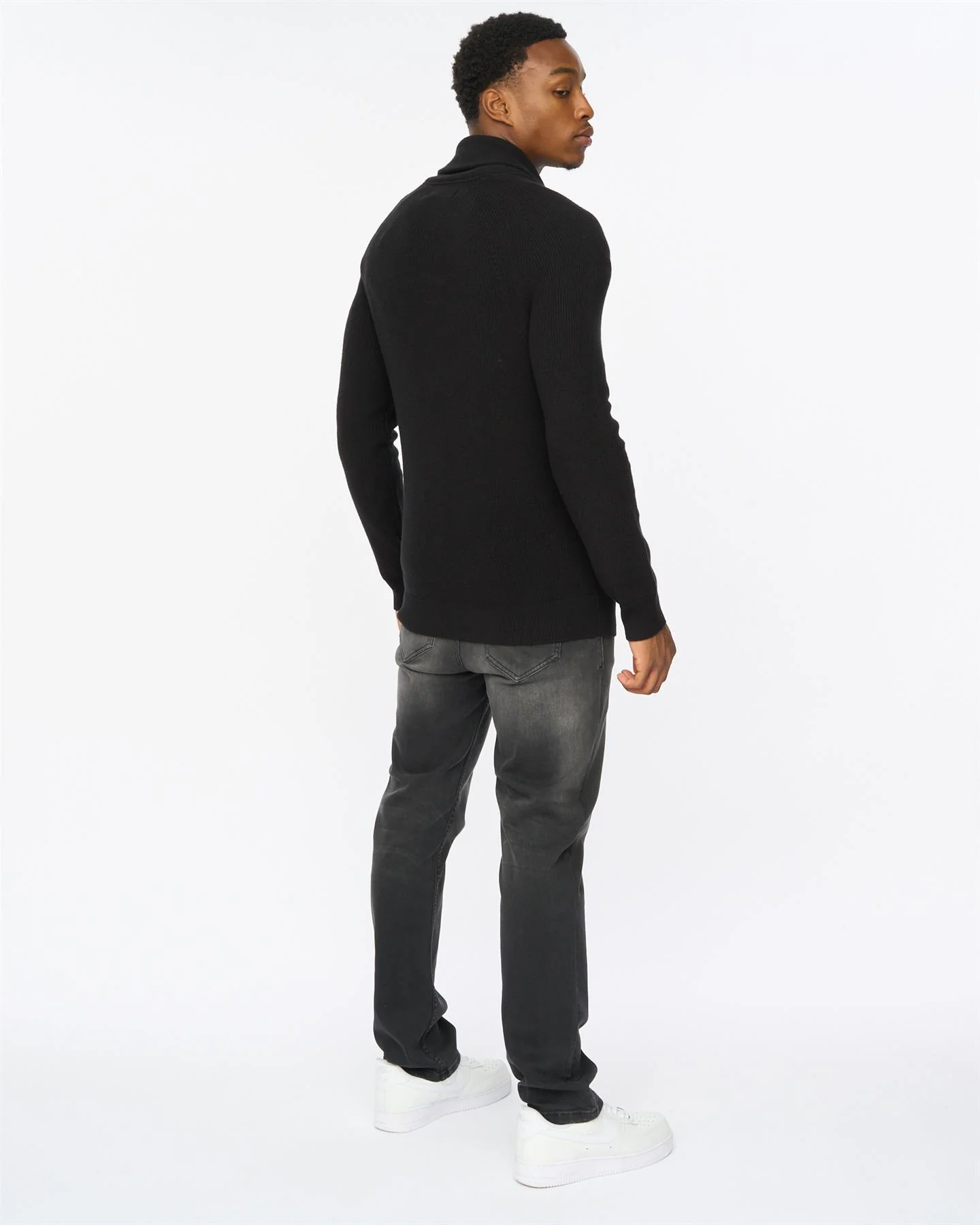 Venosa Shawl Cardigan Black - Image 3