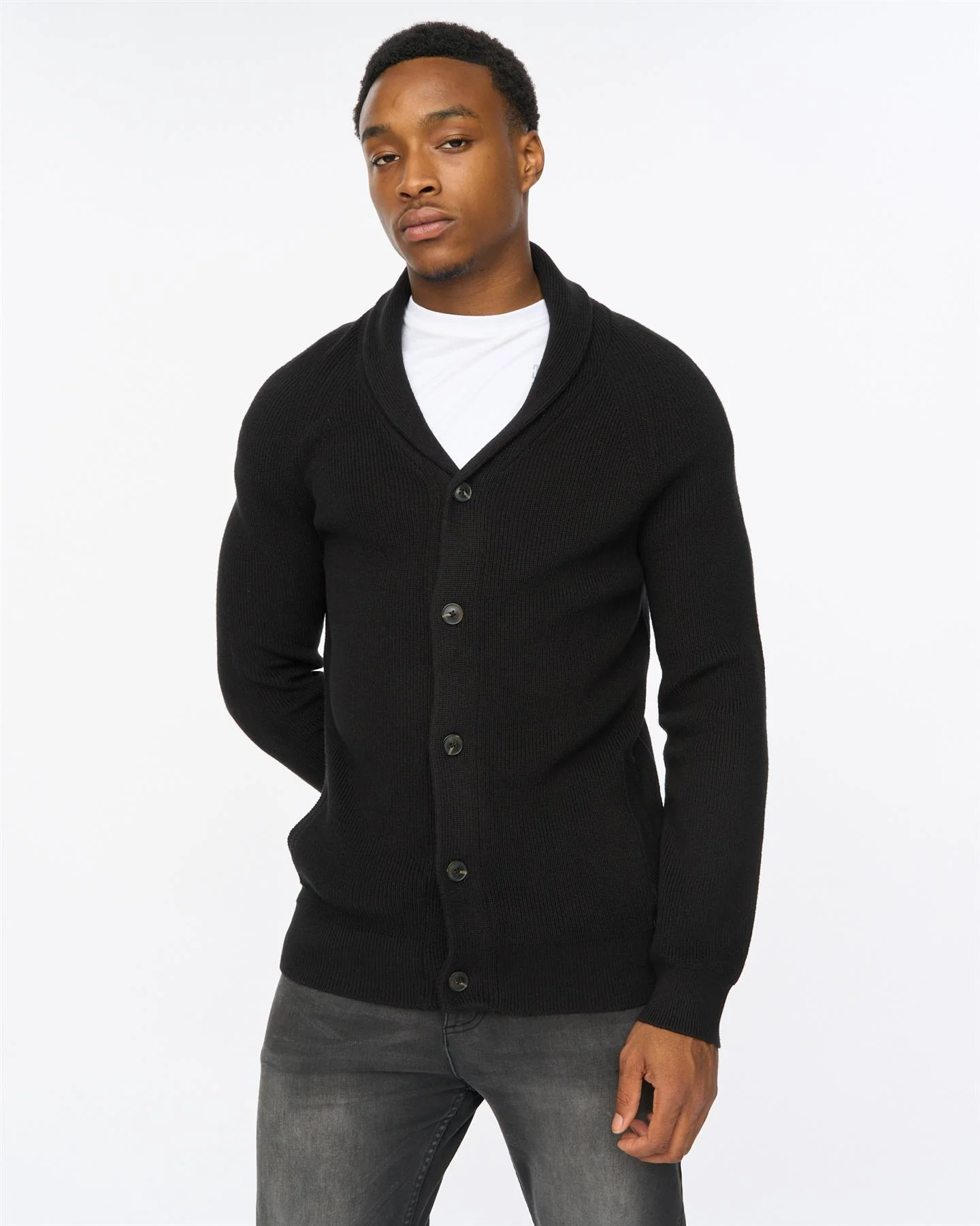 Venosa Shawl Cardigan Black - Image 4